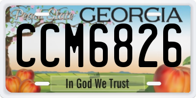 GA license plate CCM6826