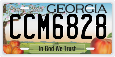 GA license plate CCM6828