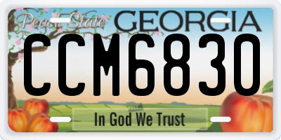 GA license plate CCM6830