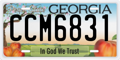 GA license plate CCM6831