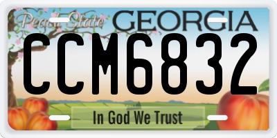 GA license plate CCM6832