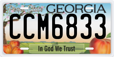 GA license plate CCM6833