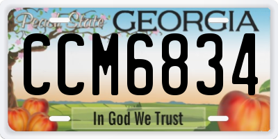 GA license plate CCM6834
