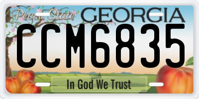 GA license plate CCM6835