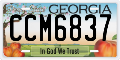 GA license plate CCM6837