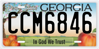 GA license plate CCM6846