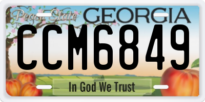 GA license plate CCM6849
