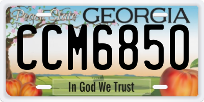GA license plate CCM6850