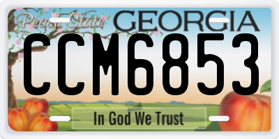 GA license plate CCM6853