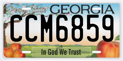 GA license plate CCM6859