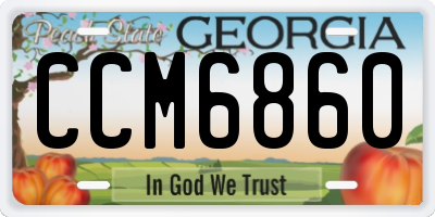 GA license plate CCM6860