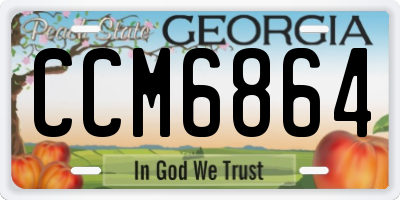 GA license plate CCM6864