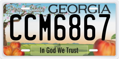 GA license plate CCM6867