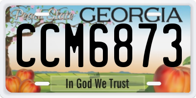 GA license plate CCM6873