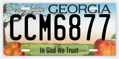 GA license plate CCM6877