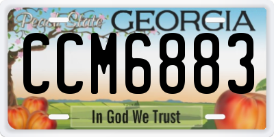 GA license plate CCM6883
