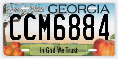GA license plate CCM6884