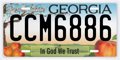 GA license plate CCM6886