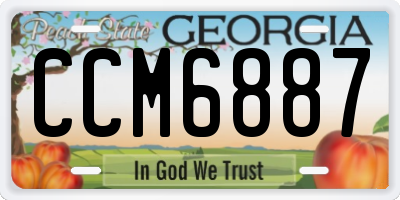 GA license plate CCM6887