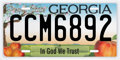 GA license plate CCM6892