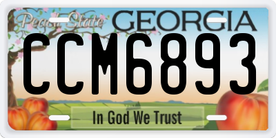 GA license plate CCM6893