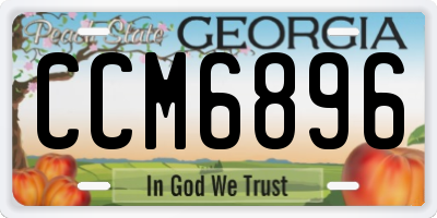 GA license plate CCM6896