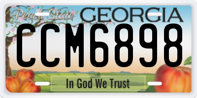 GA license plate CCM6898