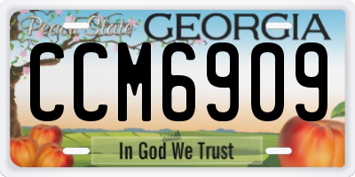 GA license plate CCM6909