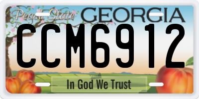 GA license plate CCM6912