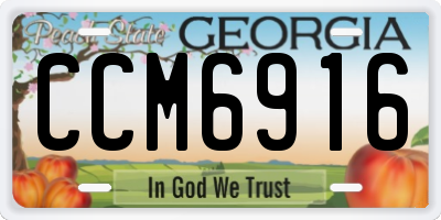 GA license plate CCM6916