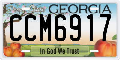 GA license plate CCM6917