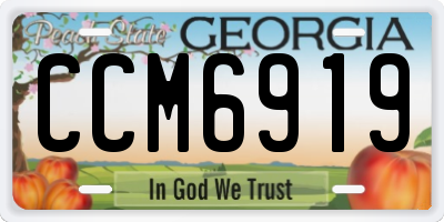 GA license plate CCM6919