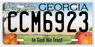 GA license plate CCM6923