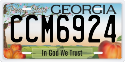 GA license plate CCM6924