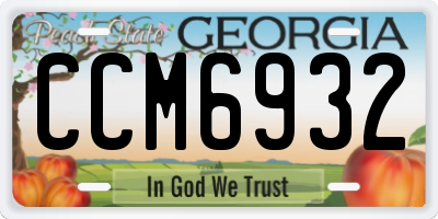 GA license plate CCM6932