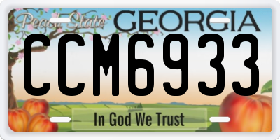 GA license plate CCM6933