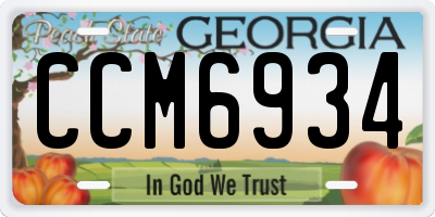 GA license plate CCM6934