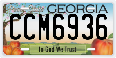 GA license plate CCM6936