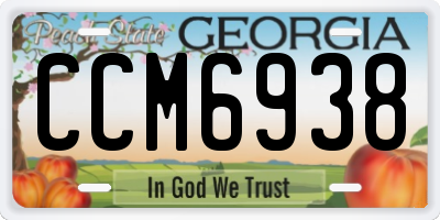 GA license plate CCM6938
