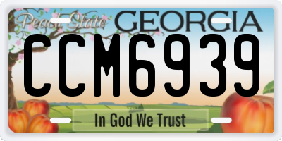 GA license plate CCM6939
