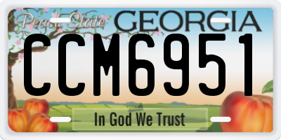 GA license plate CCM6951