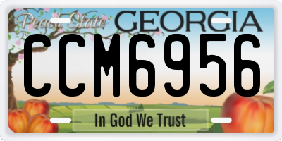 GA license plate CCM6956
