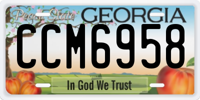 GA license plate CCM6958