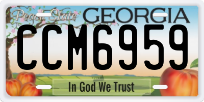 GA license plate CCM6959