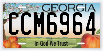 GA license plate CCM6964