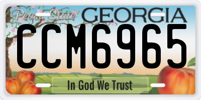 GA license plate CCM6965