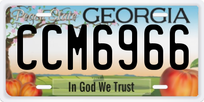GA license plate CCM6966