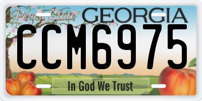 GA license plate CCM6975
