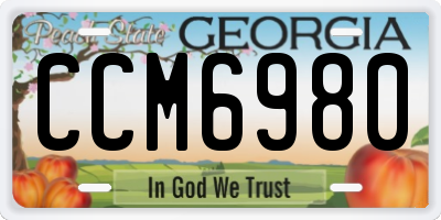 GA license plate CCM6980