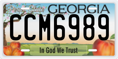 GA license plate CCM6989